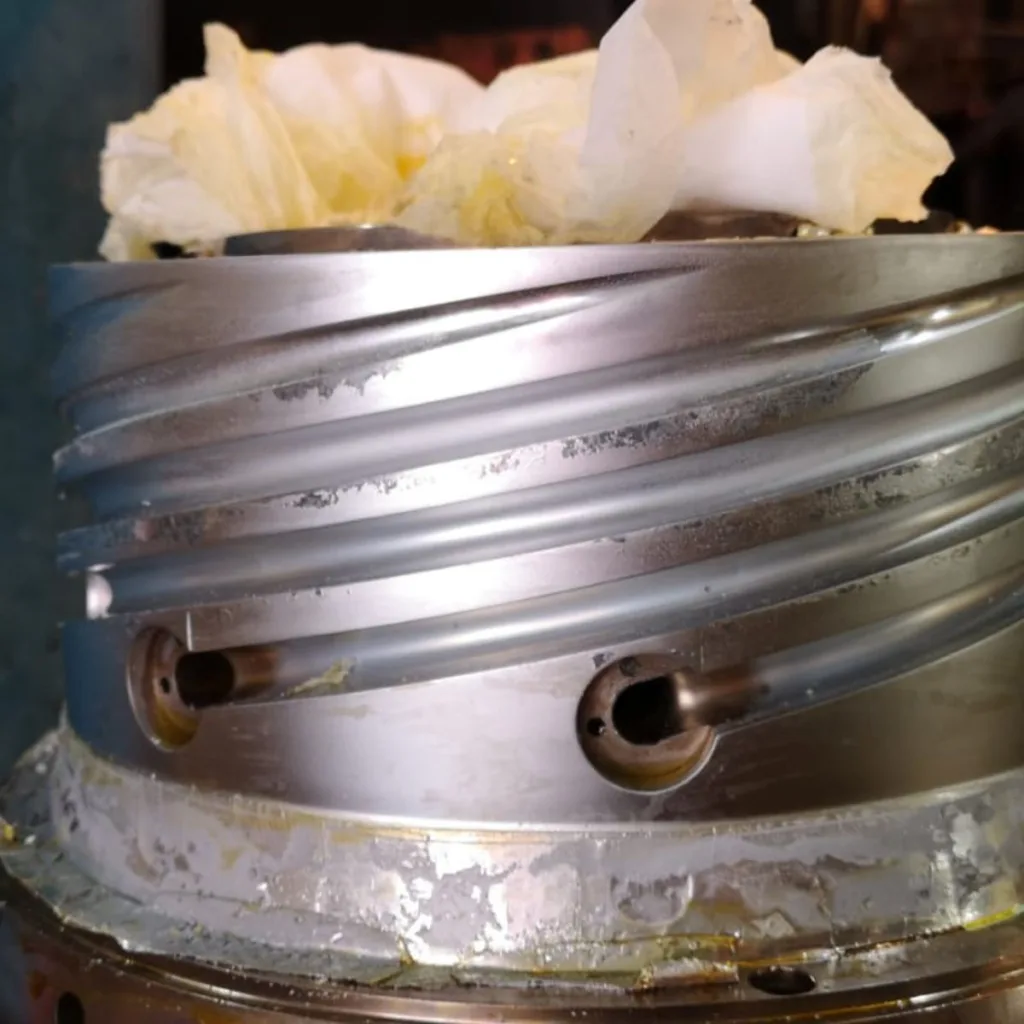 Die head before cleaning